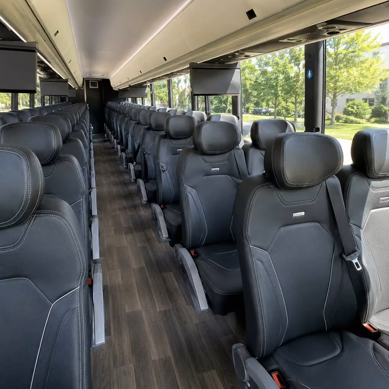 56 passenger charter bus interior