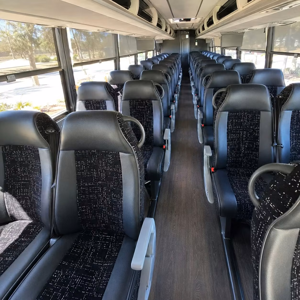 pleasanton charter bus interior